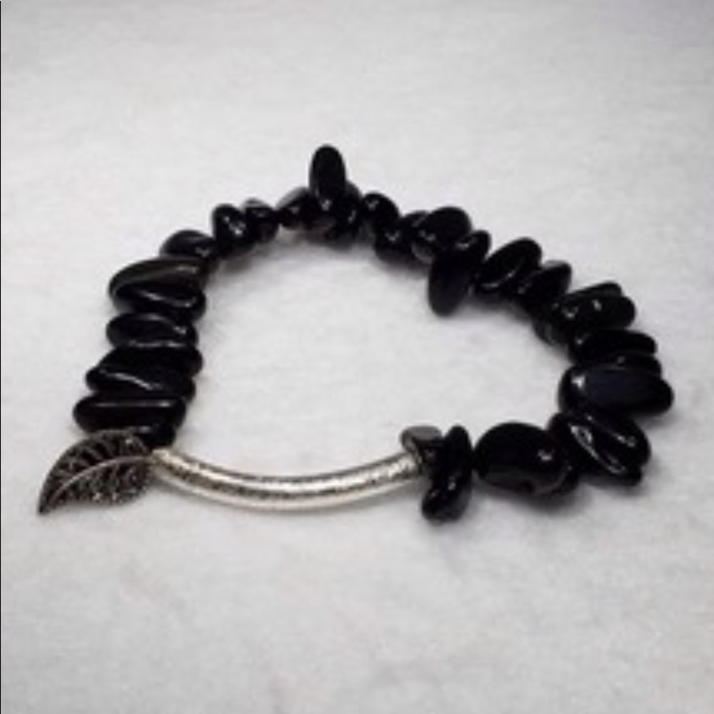 Handmade boho fashion black beaded bracelet